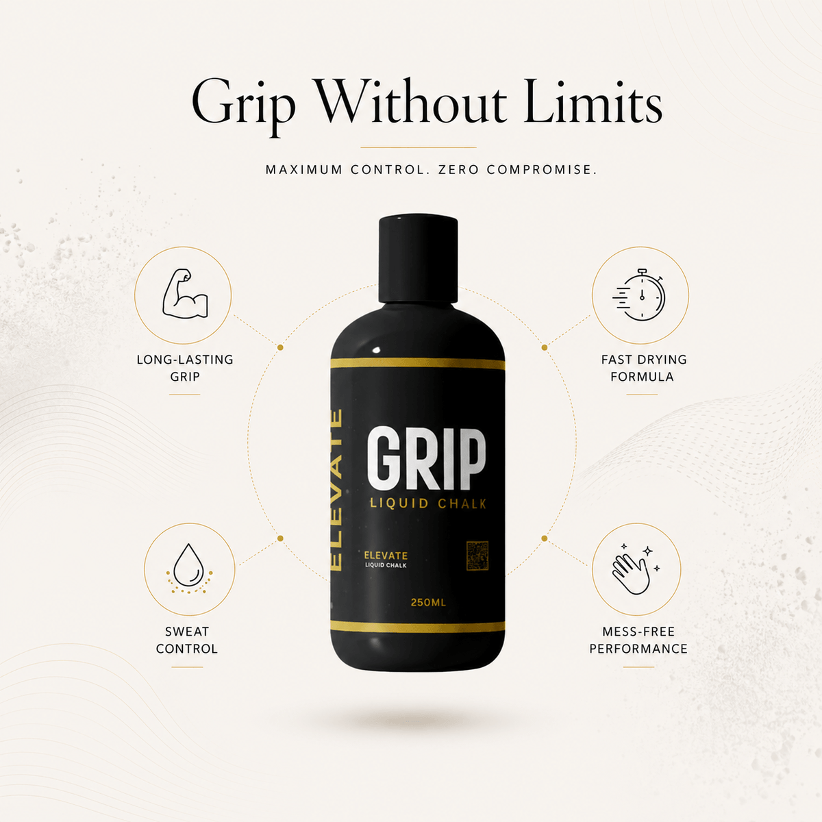 Elevate SupplementsNI Elevate Grip Liquid Chalk bottle with long-lasting grip formula for improved hold during workouts.
