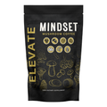 Elevate Mushroom Coffee by ElevateSupplementsNI featuring lion's mane and adaptogenic mushrooms in a cup on a wooden table.