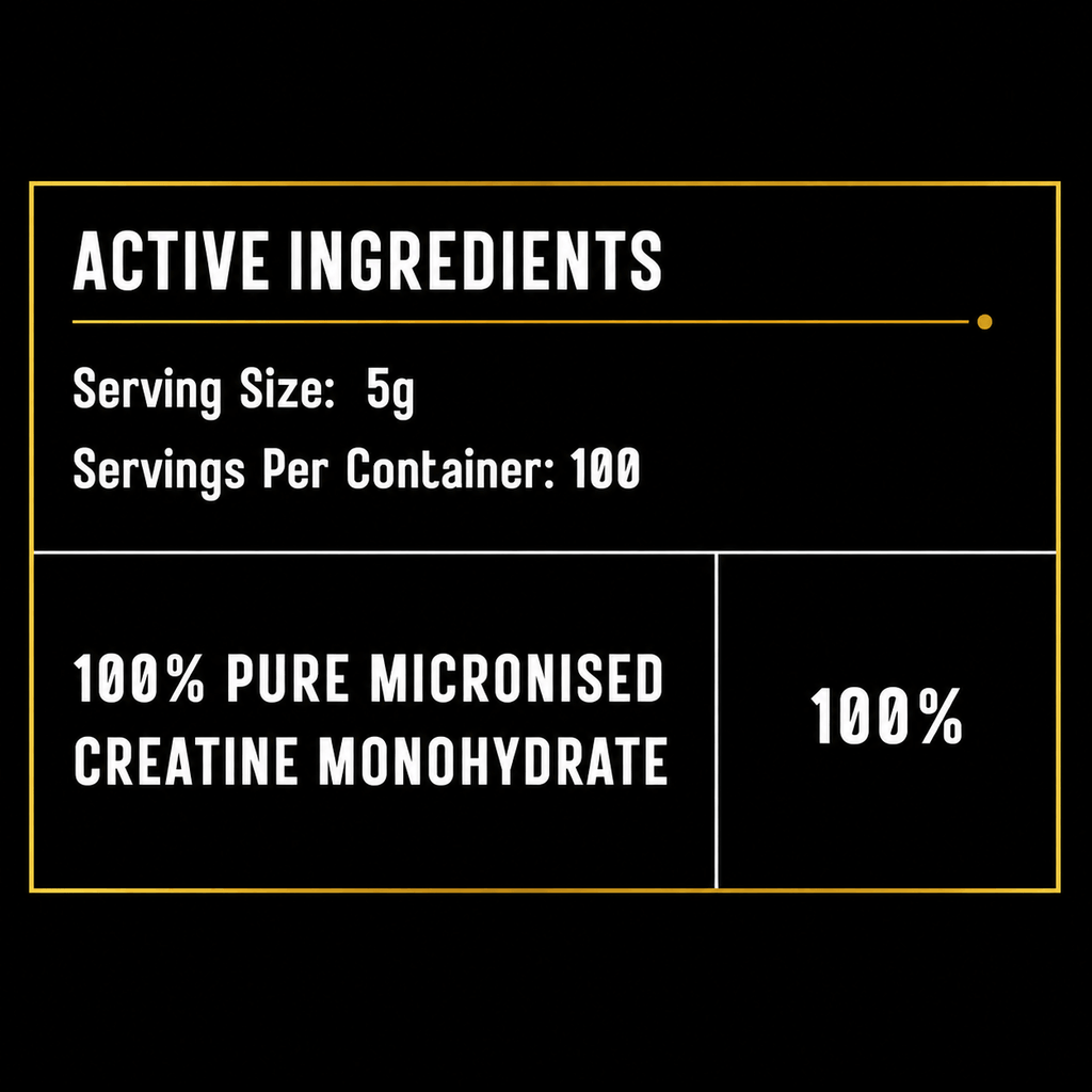 Container of Elevate Supplements NI 100% pure micronised creatine monohydrate powder, 500g for athletic performance.